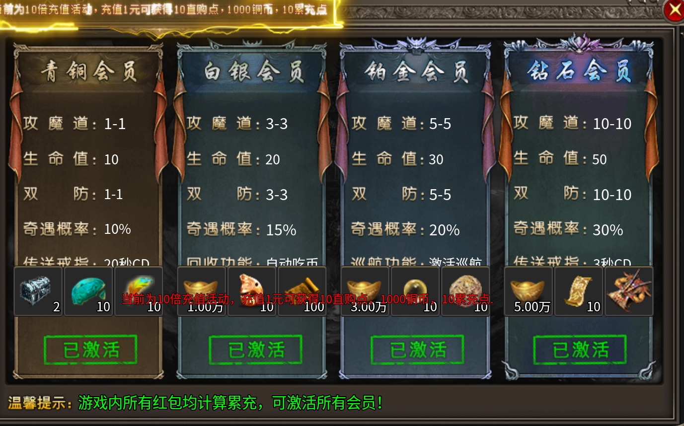 鬼服聚友战斧合击传奇手游十倍充值福利(图4)